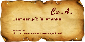 Cseresnyés Aranka névjegykártya