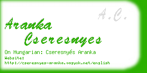 aranka cseresnyes business card